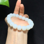 收藏级和田山料羊脂白玉老型珠手串（52.4g）