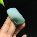 和田山料白玉带翠无事牌挂件（50.9g）