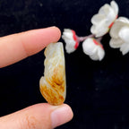 和田玉-洒金皮籽料【仿古螭龙】挂件（17.3g）