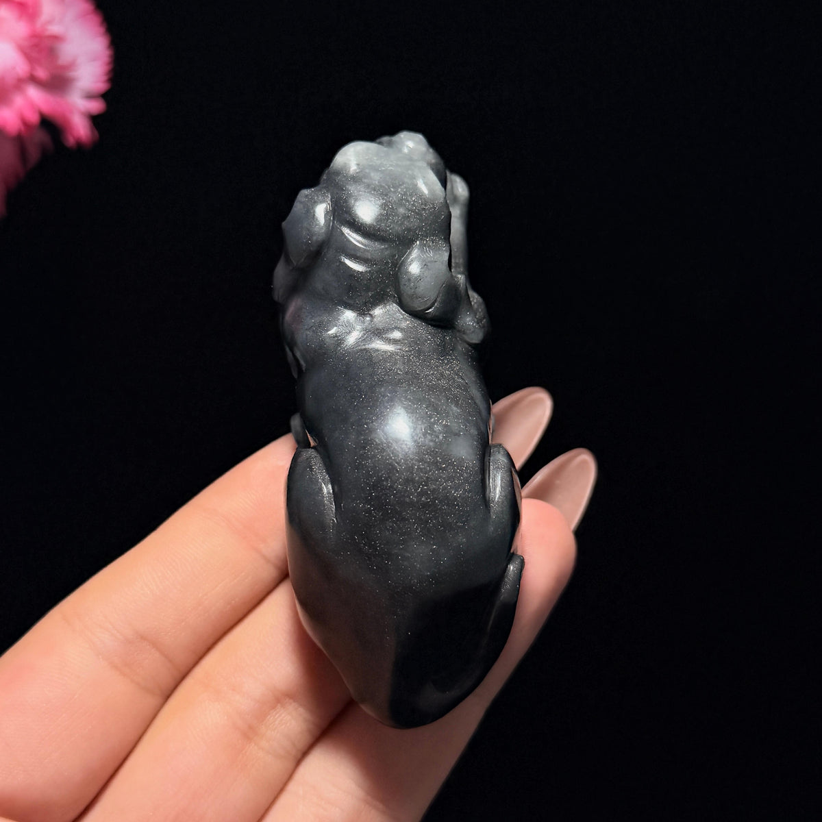 和田玉山料青花旺财手把件（87.4g）