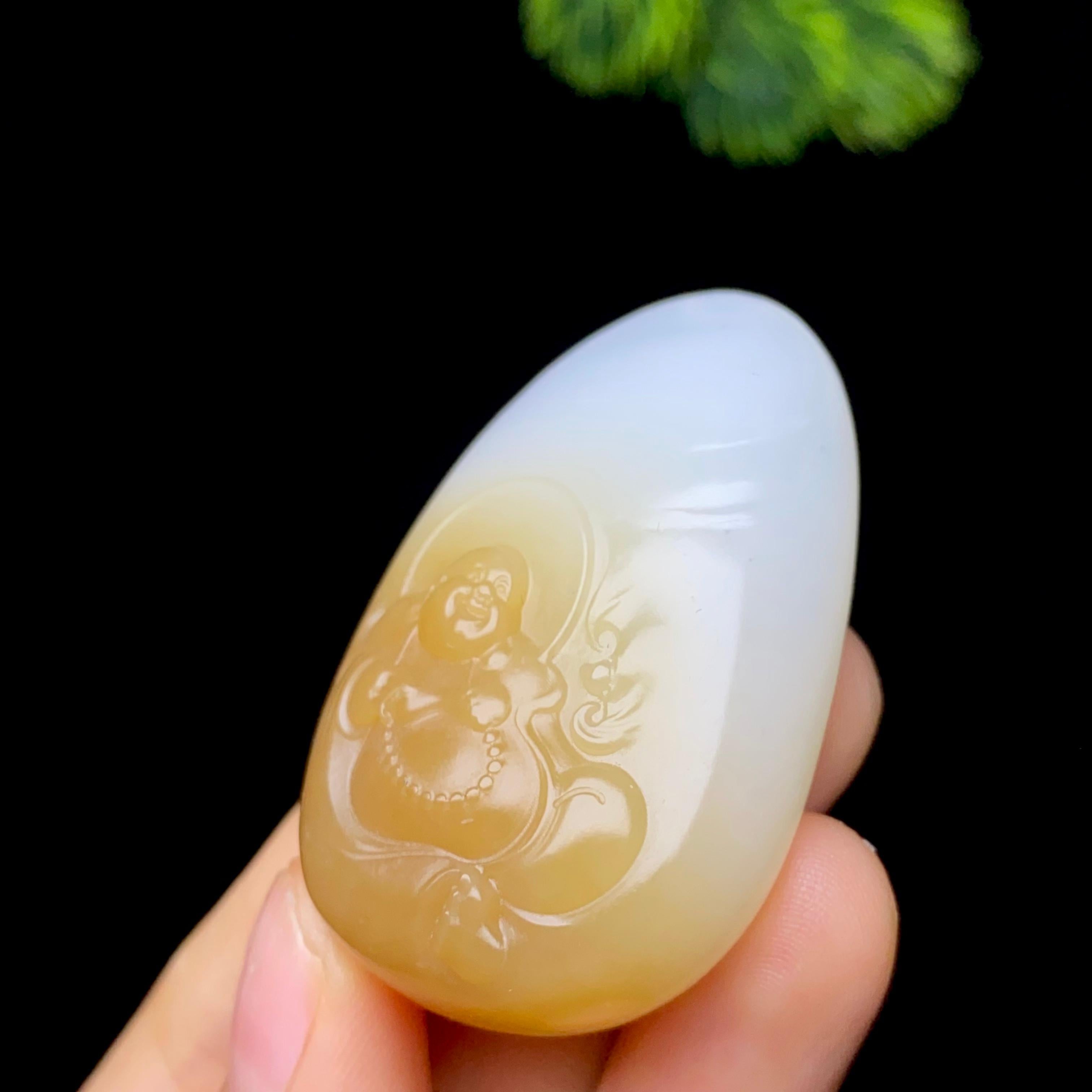 和田玉糖白佛公（30.7g）