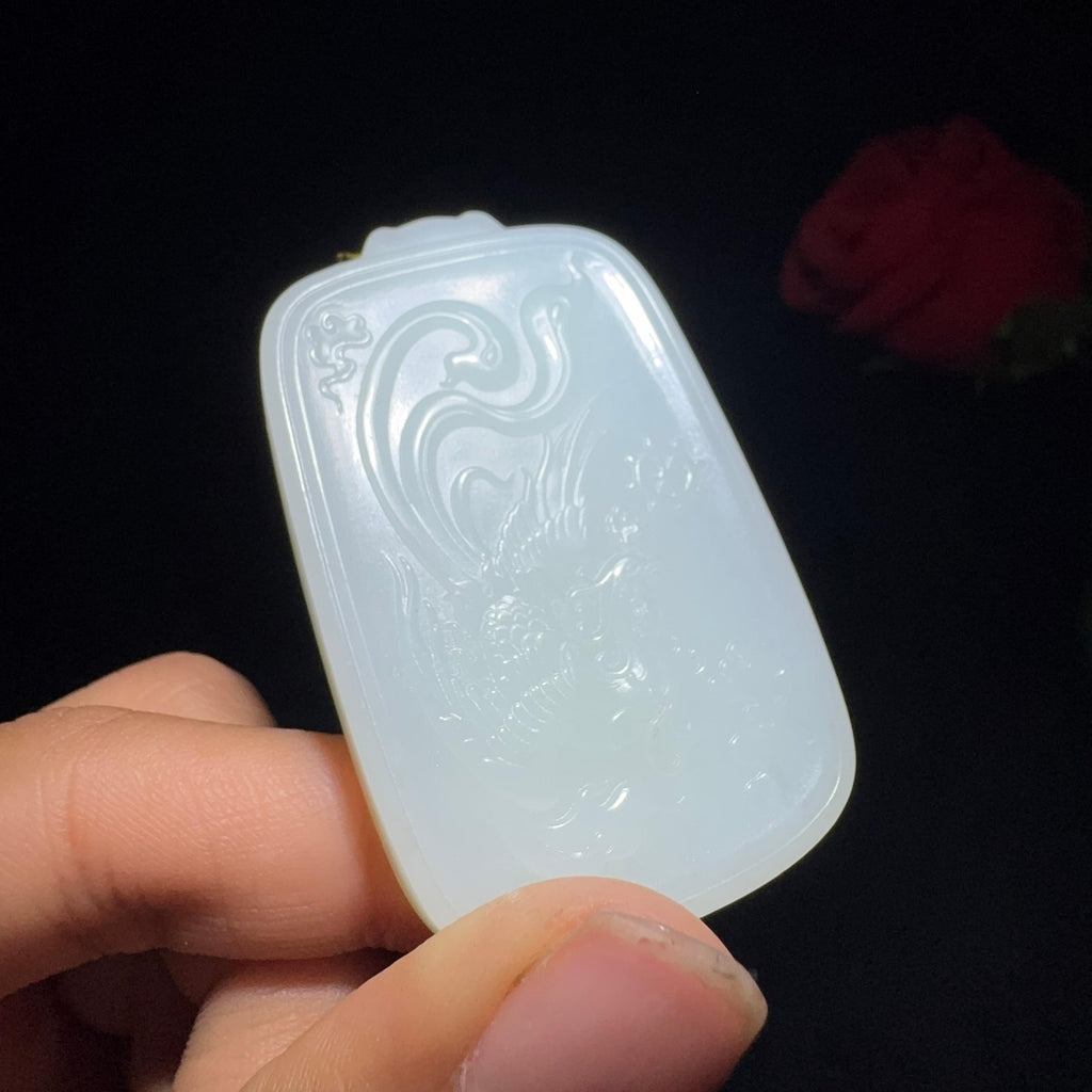 和田玉白玉龙凤牌（35.7g）