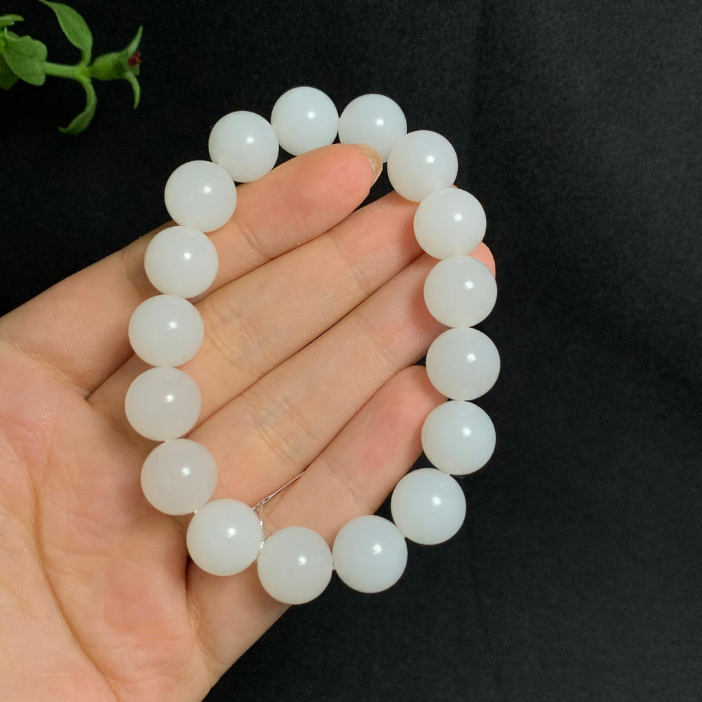 和田山料冰底白玉手串（45.0g）