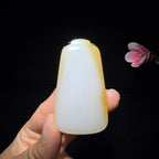 和田玉糖白玉平安无事牌（32.8g）