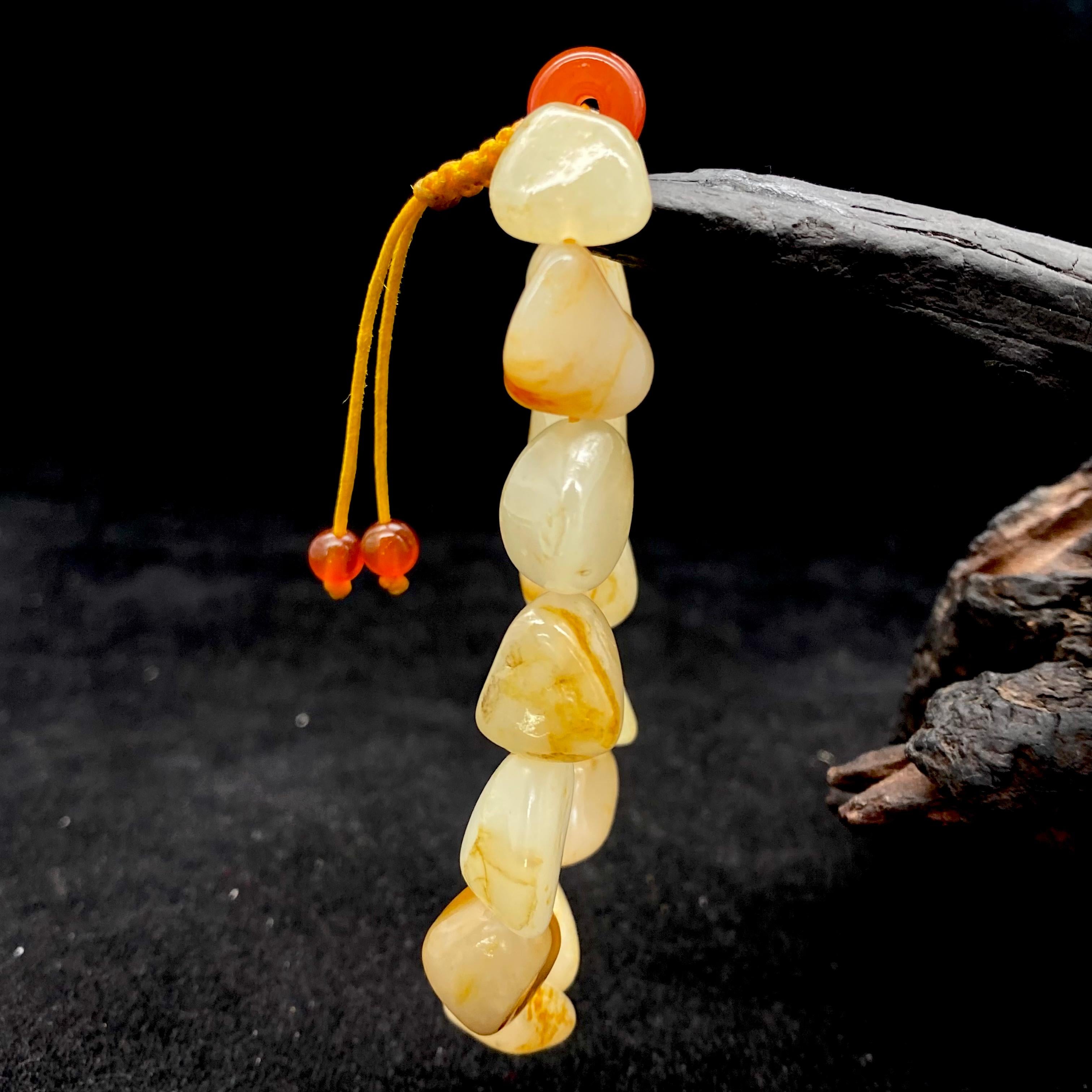 和田玉洒金皮【精品手串】（30.2g）