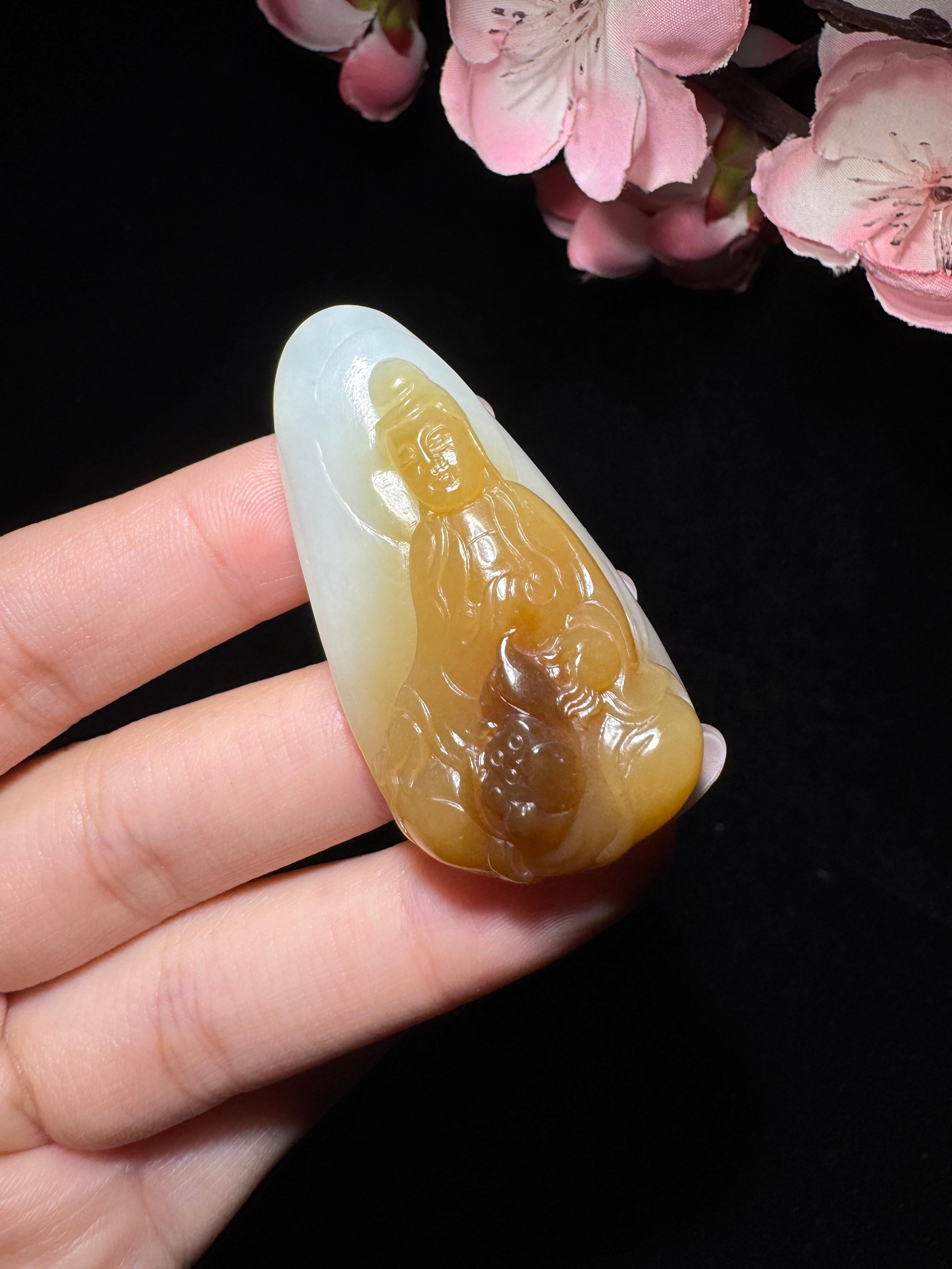 和田玉糖白玉观音（28.8g）