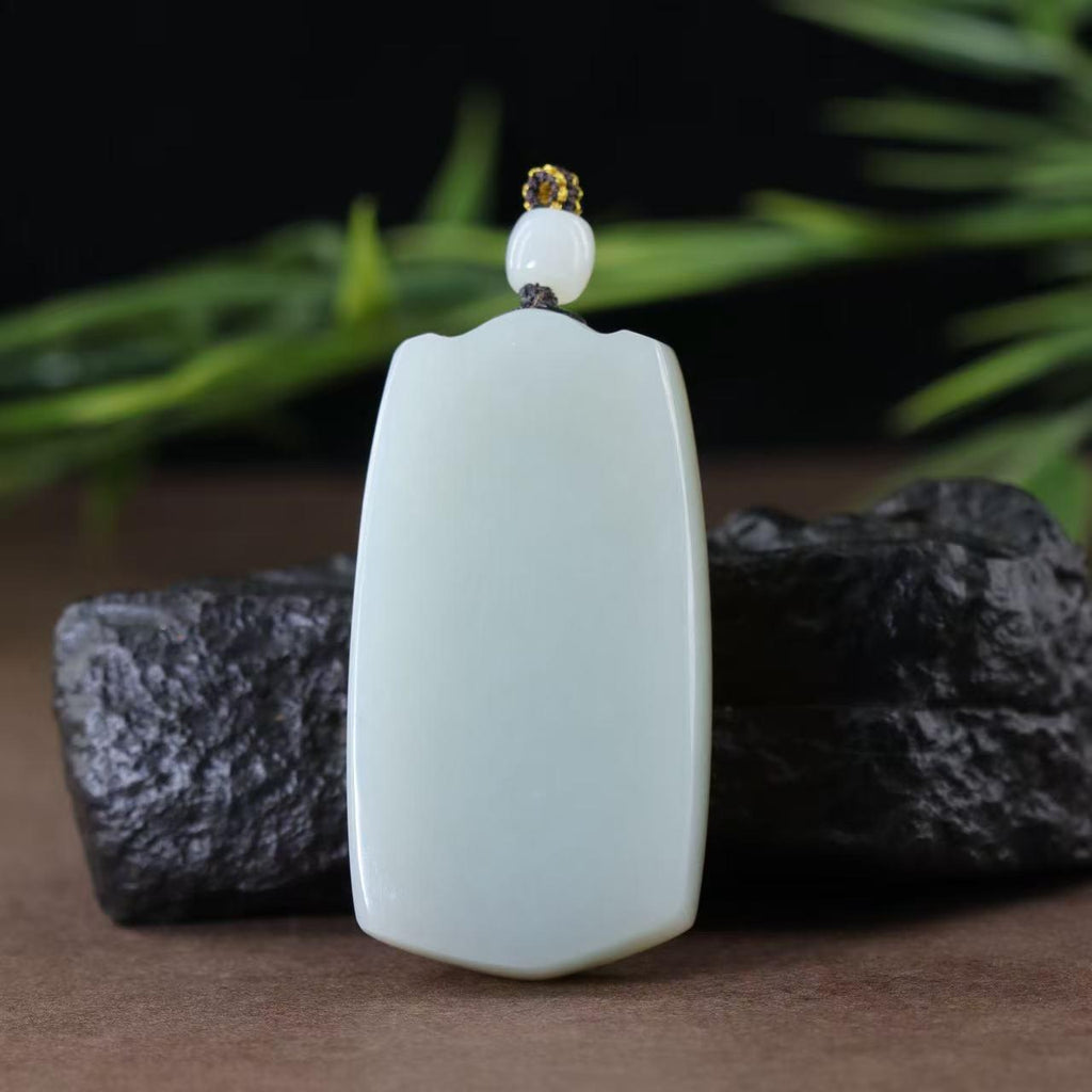 和田玉白玉聚红皮无事牌（62.2g）