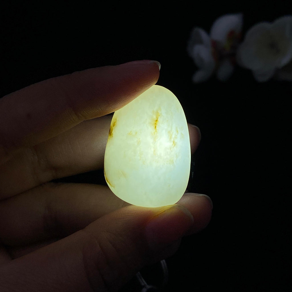 和田玉白玉带秋梨皮籽料吊坠籽（13.1g）