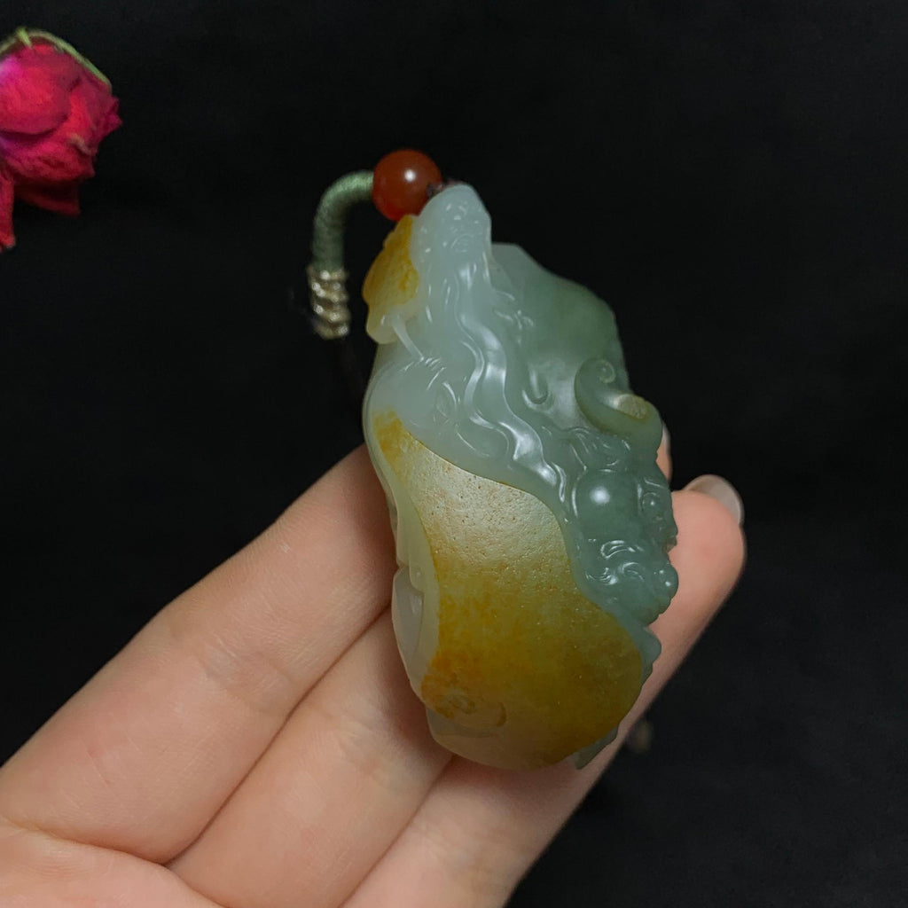 玉龙喀什河洒金皮籽料老子问经（62.8g）