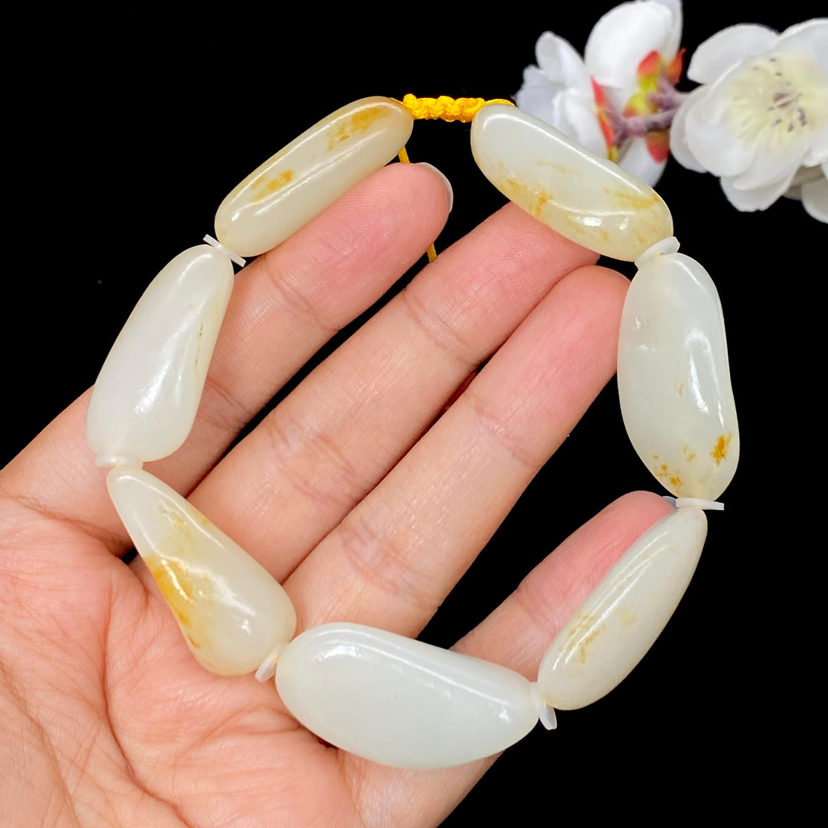 和田玉洒金皮籽料【精品手串】（66.1g）