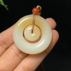 精品和田糖白玉子母扣挂件（19.0g）