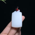 和田玉白玉无事牌（40.0g）
