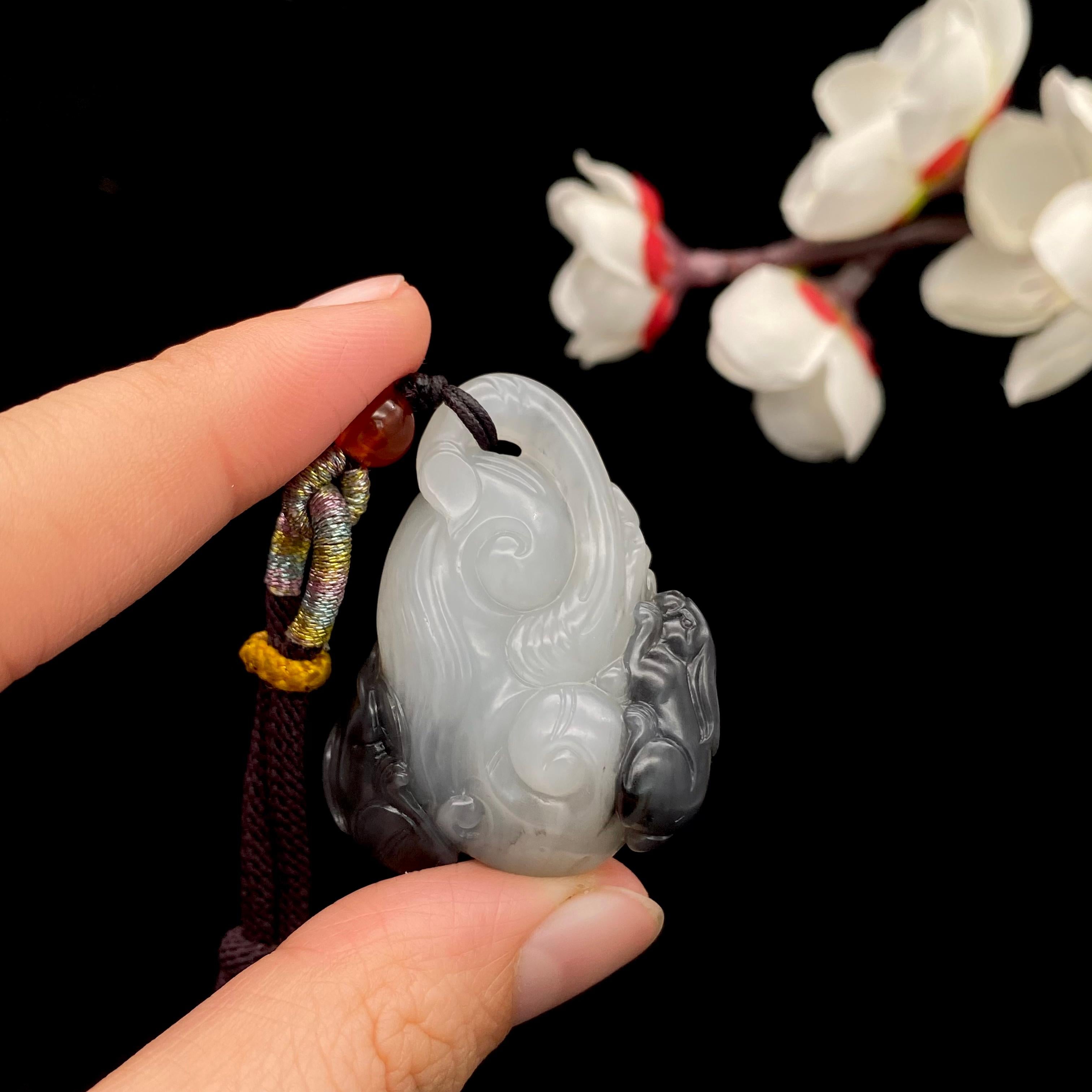 和田玉青花籽料【兔子】挂件（20.6g）
