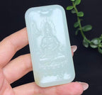 和田白玉料御龙观音山水牌（68.3g）