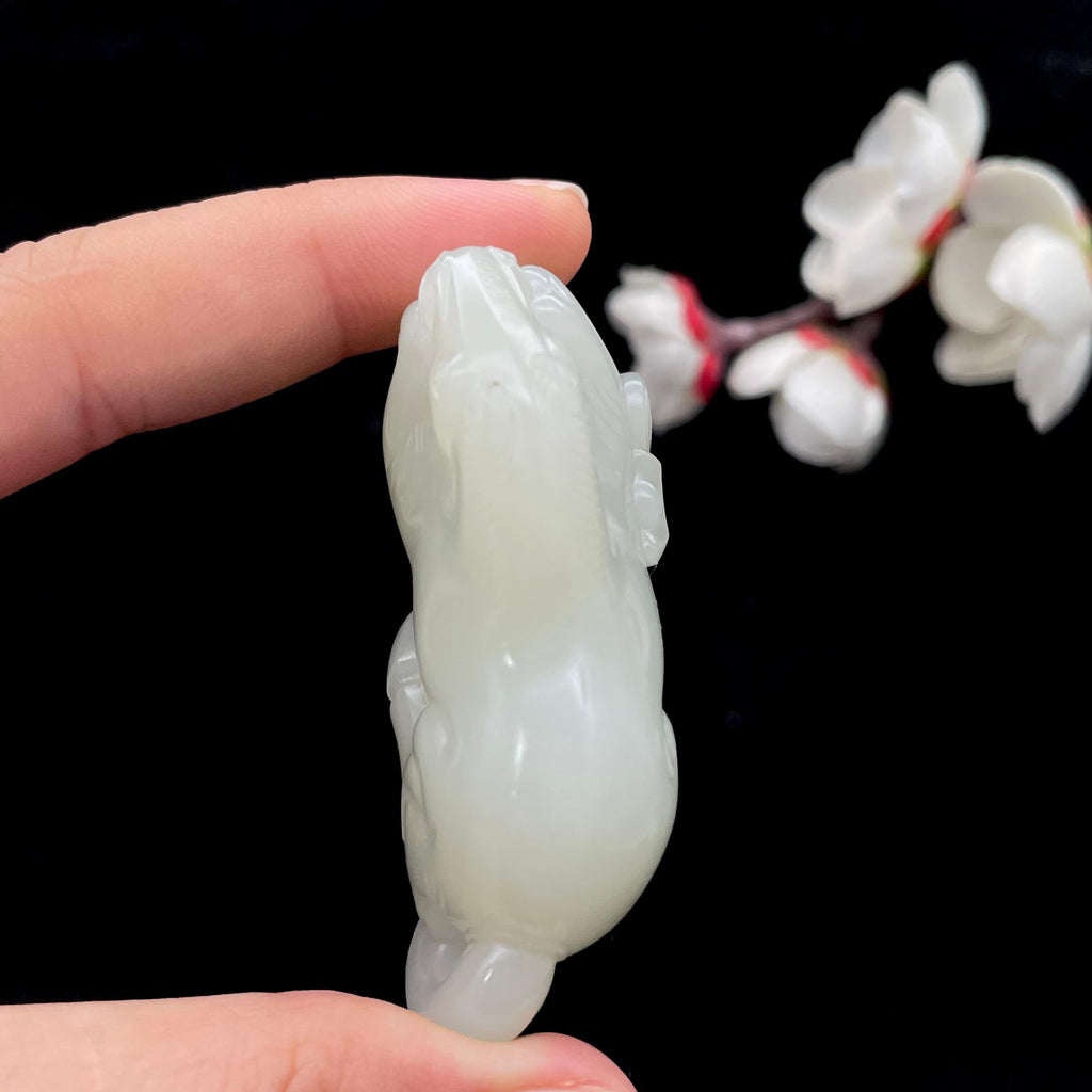 和田玉白玉籽料【马上有钱】挂件（49.2g）