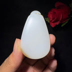 和田玉糖白平安无事牌（31.5g）