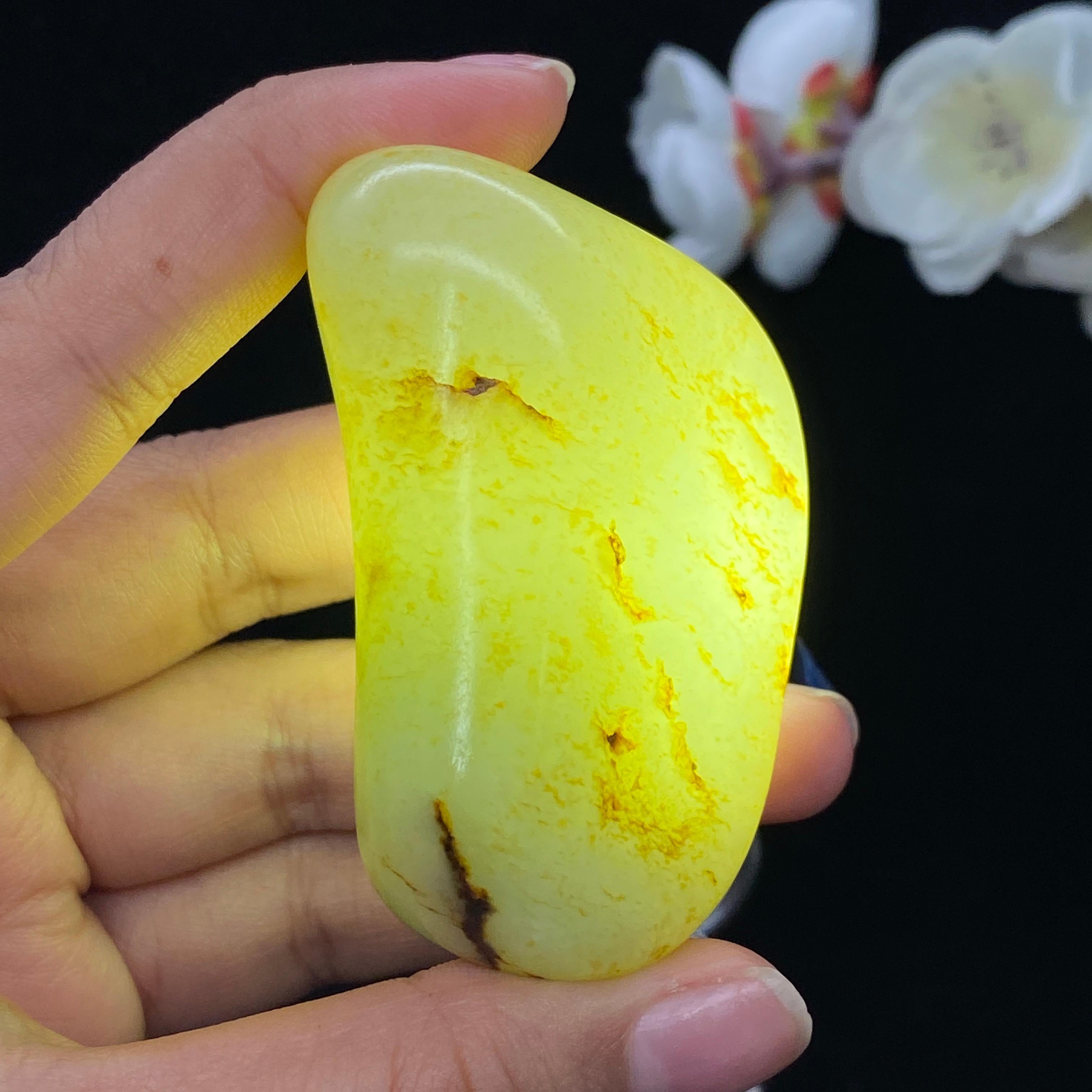 和田玉洒金皮籽料手把件（121.6g）