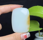 新疆和田玉且末糖羊脂玉平安无事牌（41.6g）