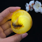 和田玉满洒金皮青花底籽料手把件（94.2g）
