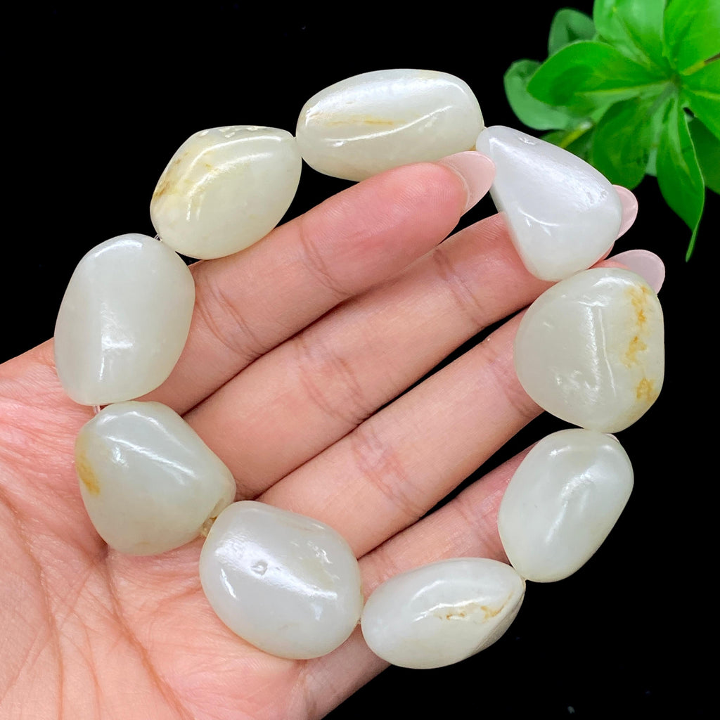 和田玉白玉籽料【精品手串】（104.4g）
