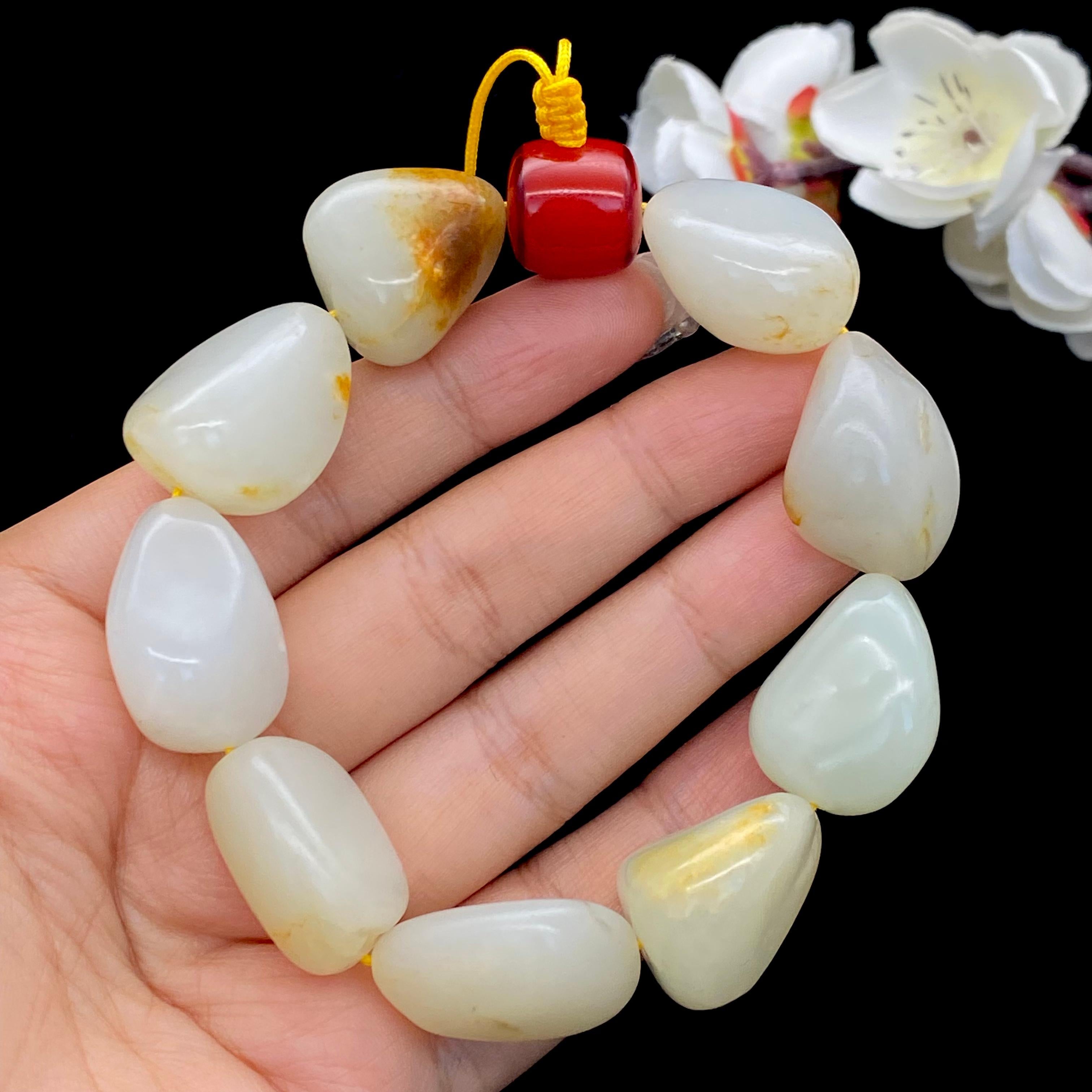 和田玉黄皮【精品手串】（96.8g）