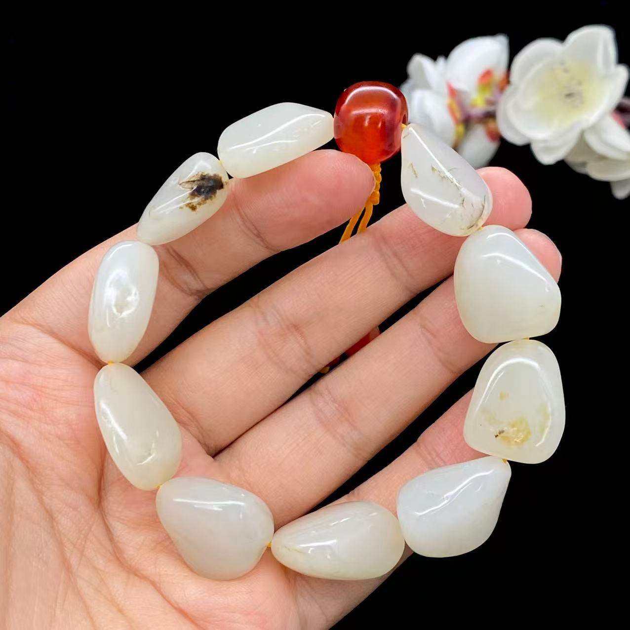 和田玉白玉籽料【精品手串】（57.3g）