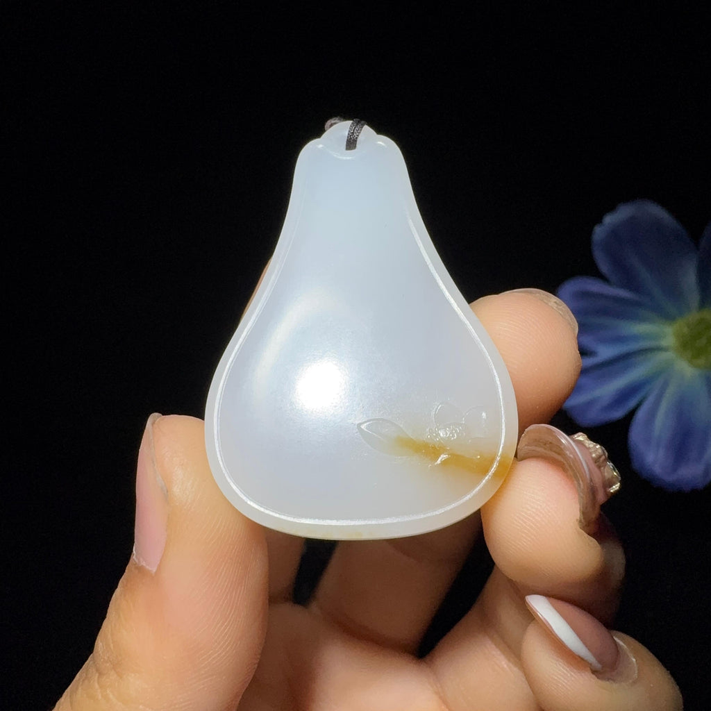 和田玉糖白平安无事牌（18.0g）