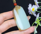和田玉糖白莲花平安无事牌（36.0g）