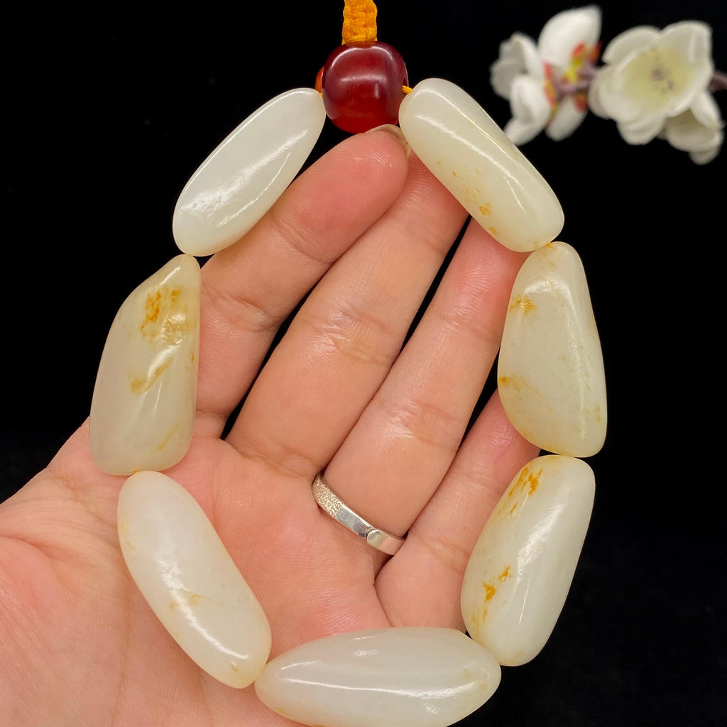 和田玉洒金皮籽料【精品手串】（59.3g）
