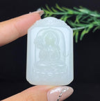 和田玉羊脂白玉持莲观音（38.9g）
