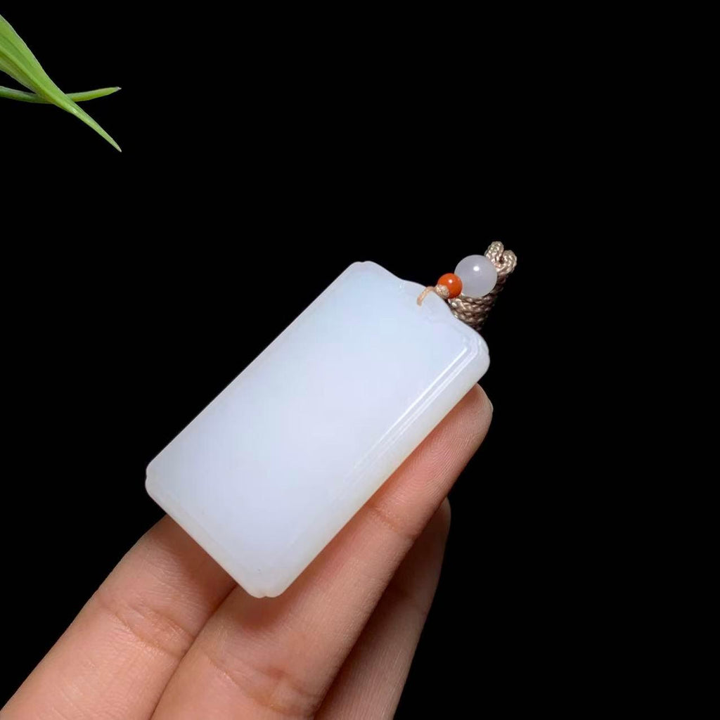 和田白玉平安无事牌（19.7g）