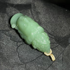 和田玉碧玉粉青金镶观音（23.5g）