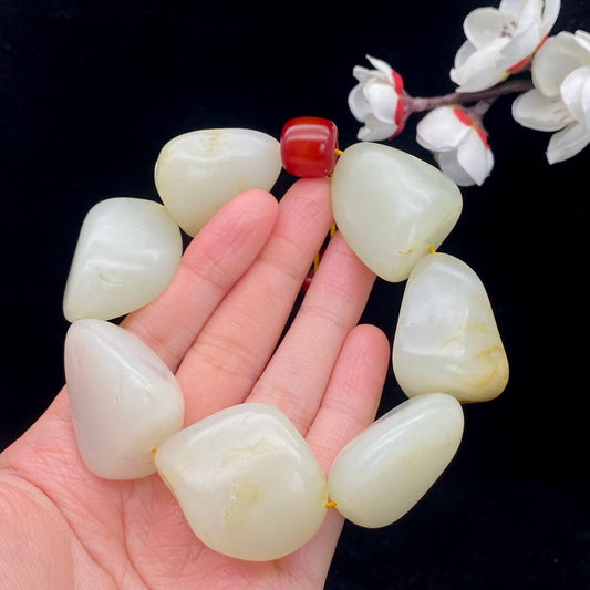 和田玉洒金皮【精品手串】（169.1g）