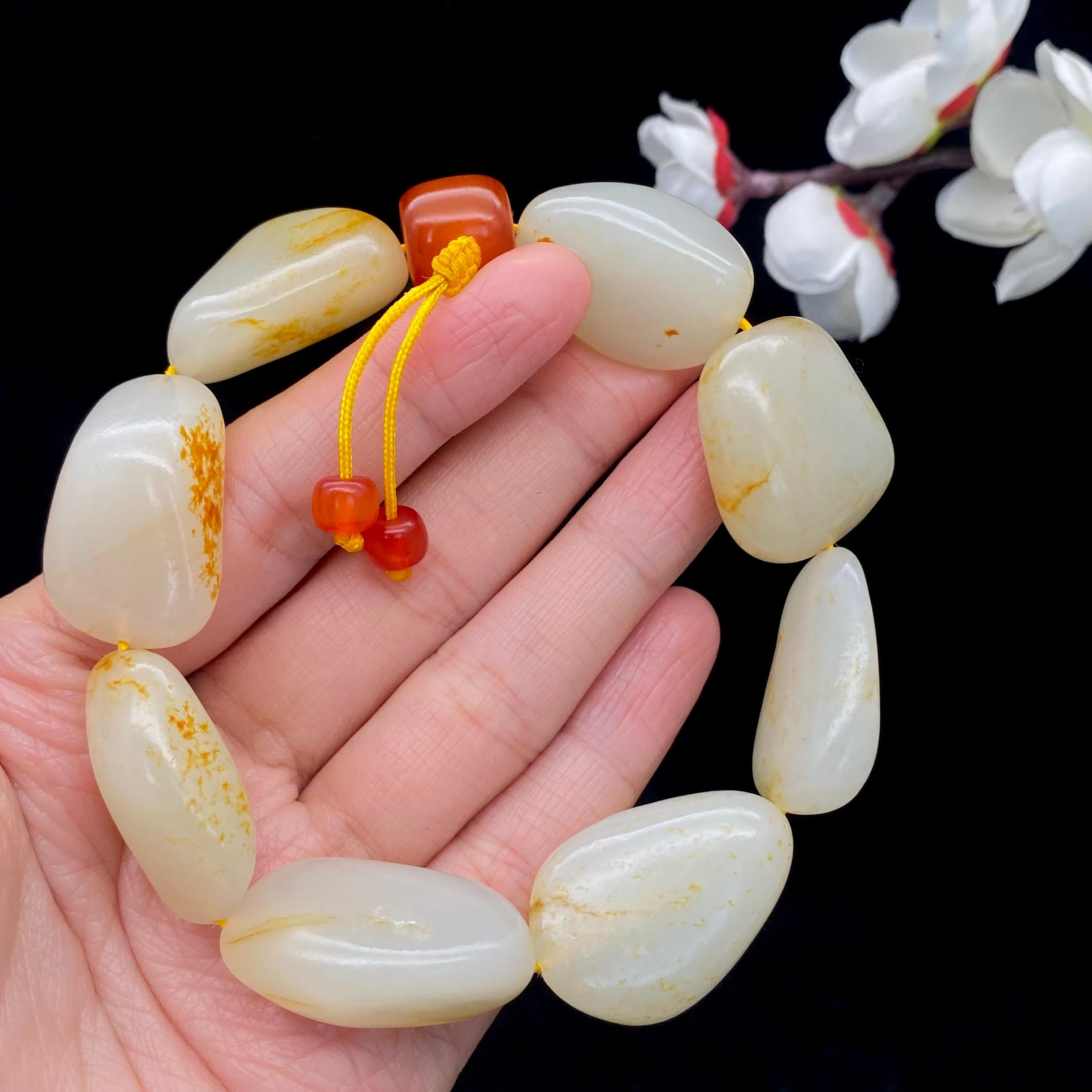 和田玉洒金皮【精品手串】（81g）