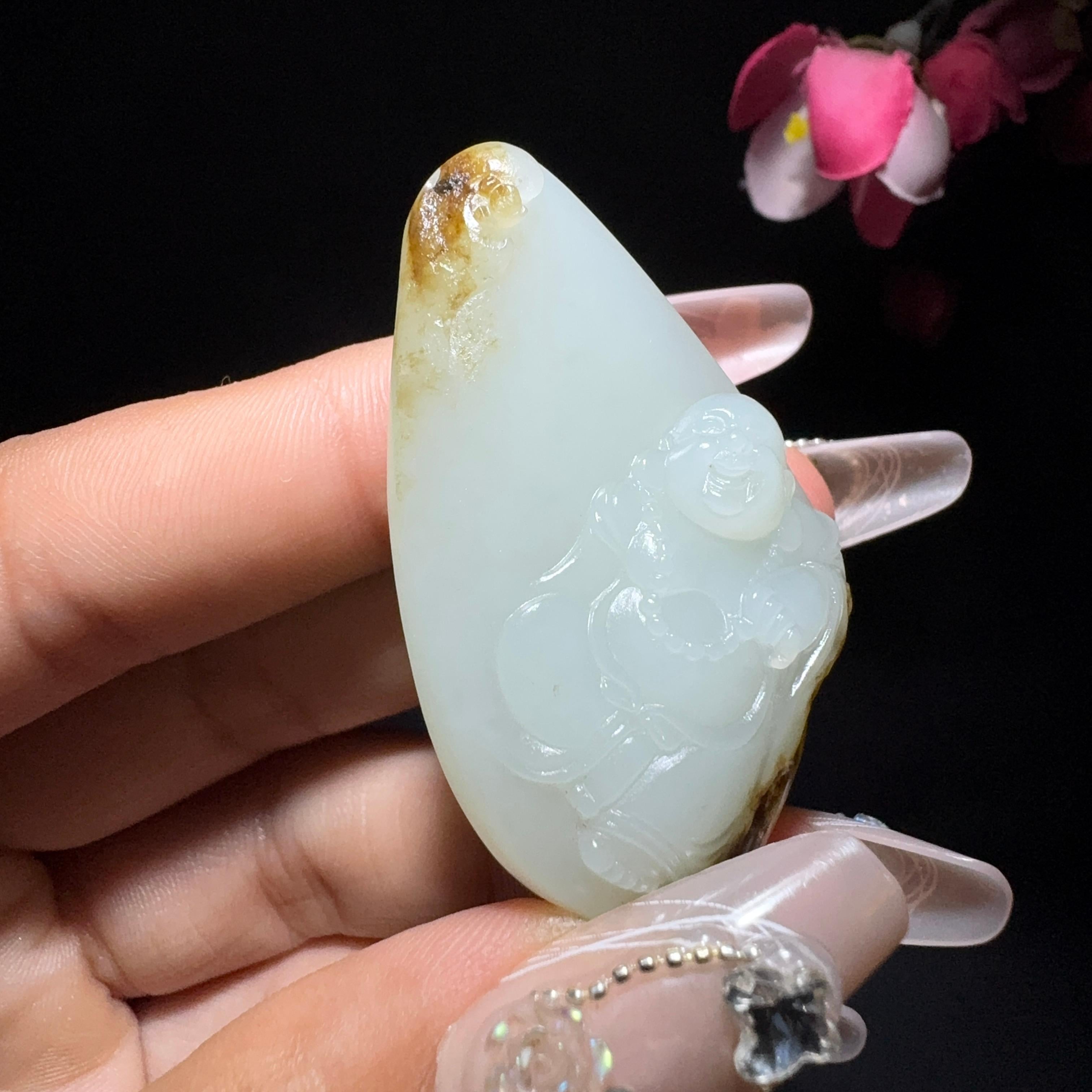 和田玉籽料挂件佛公（27.5g）