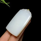 和田山料羊脂白玉无事牌（41.0g）