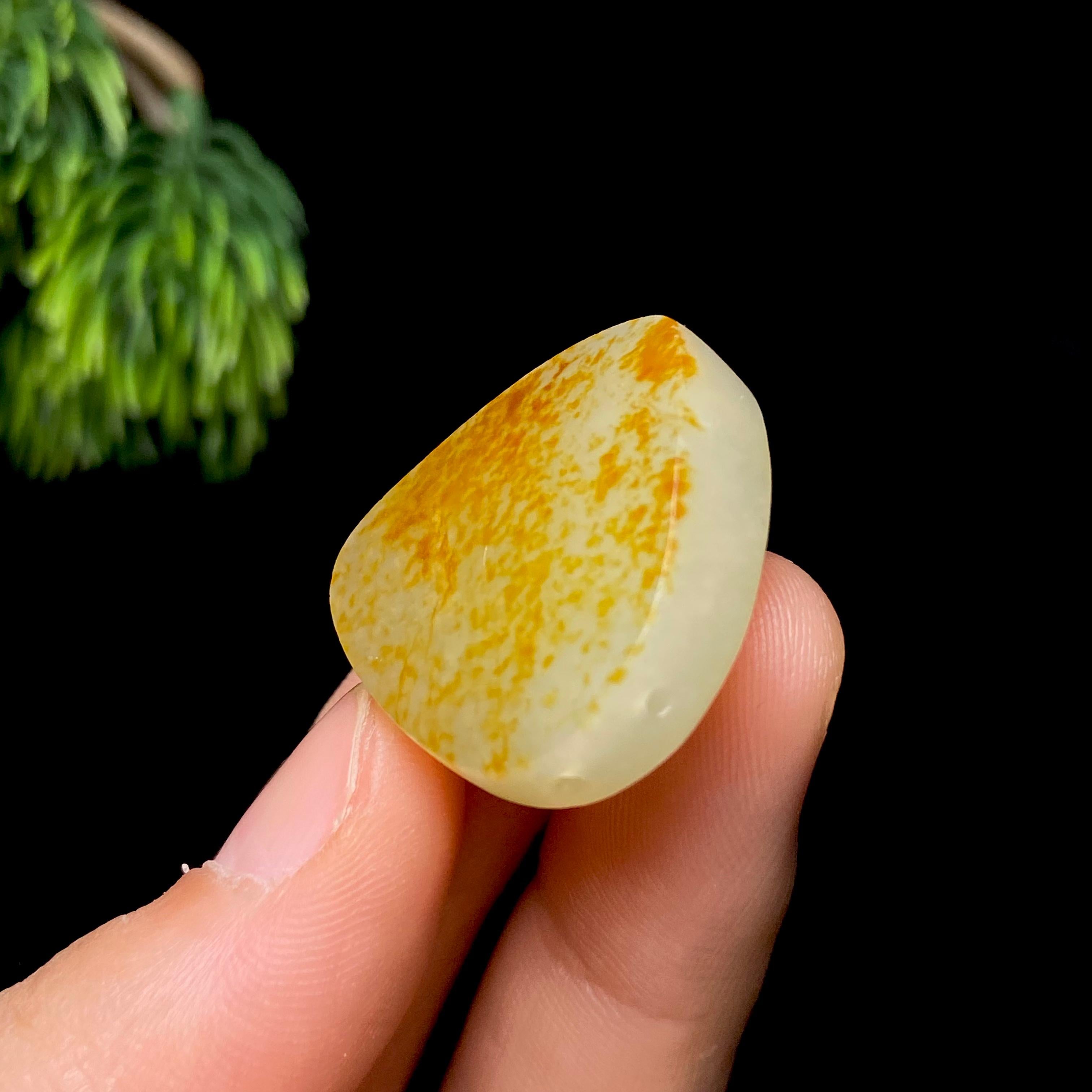 和田玉籽料随形平安无事牌（13.6g）