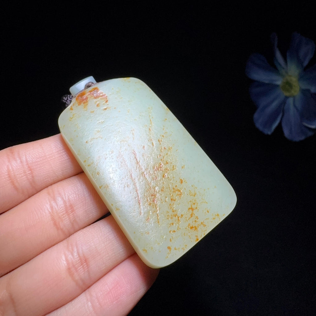秒杀和田玉籽料平安无事牌（65.3g）