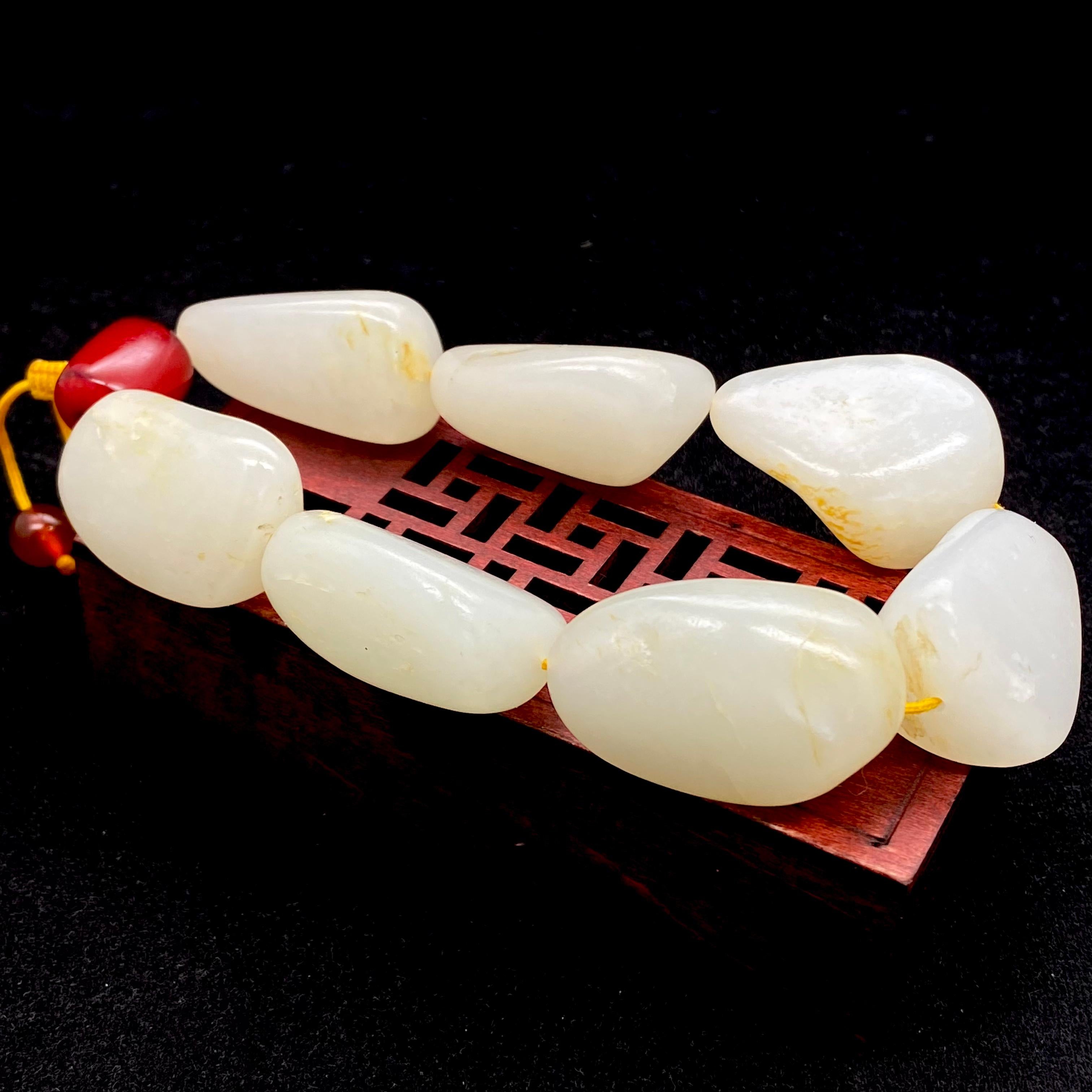 和田玉洒金皮【精品手串】（119.3g）