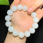 收藏级和田山料羊脂白玉圆珠手串（有量20条）（75.6g）