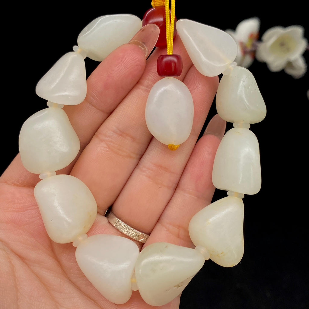 和田玉白玉籽料【精品手串】（68.2g）