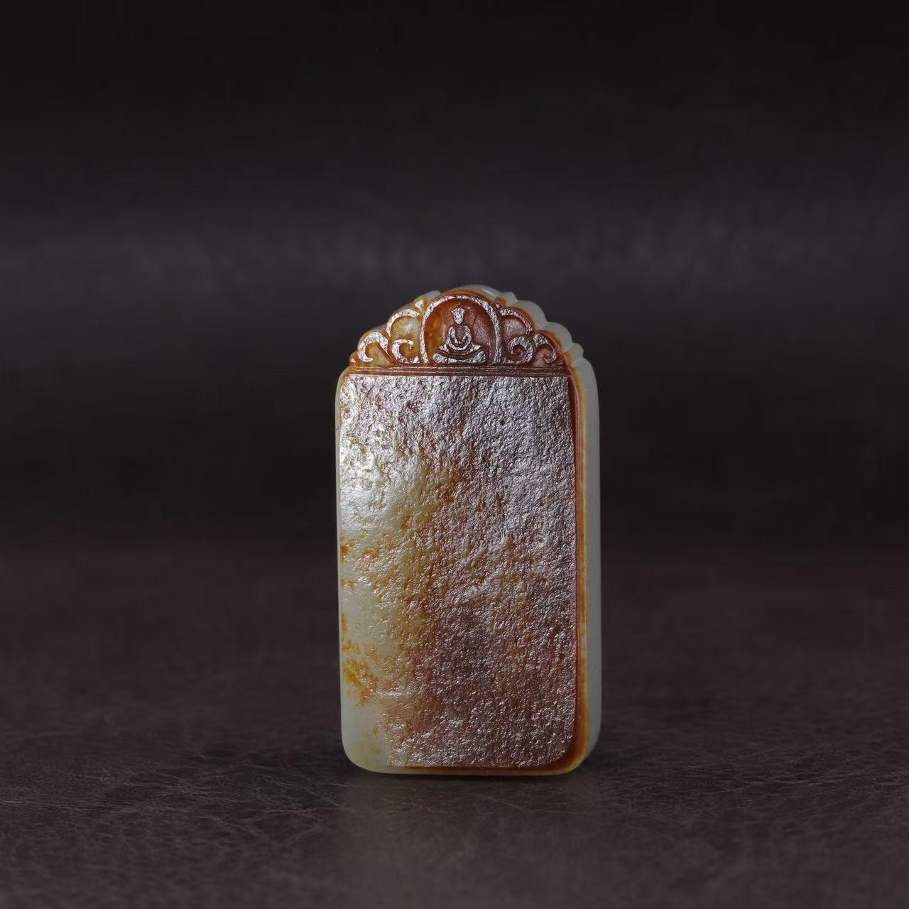 和田玉聚红皮无事牌（49.5g）