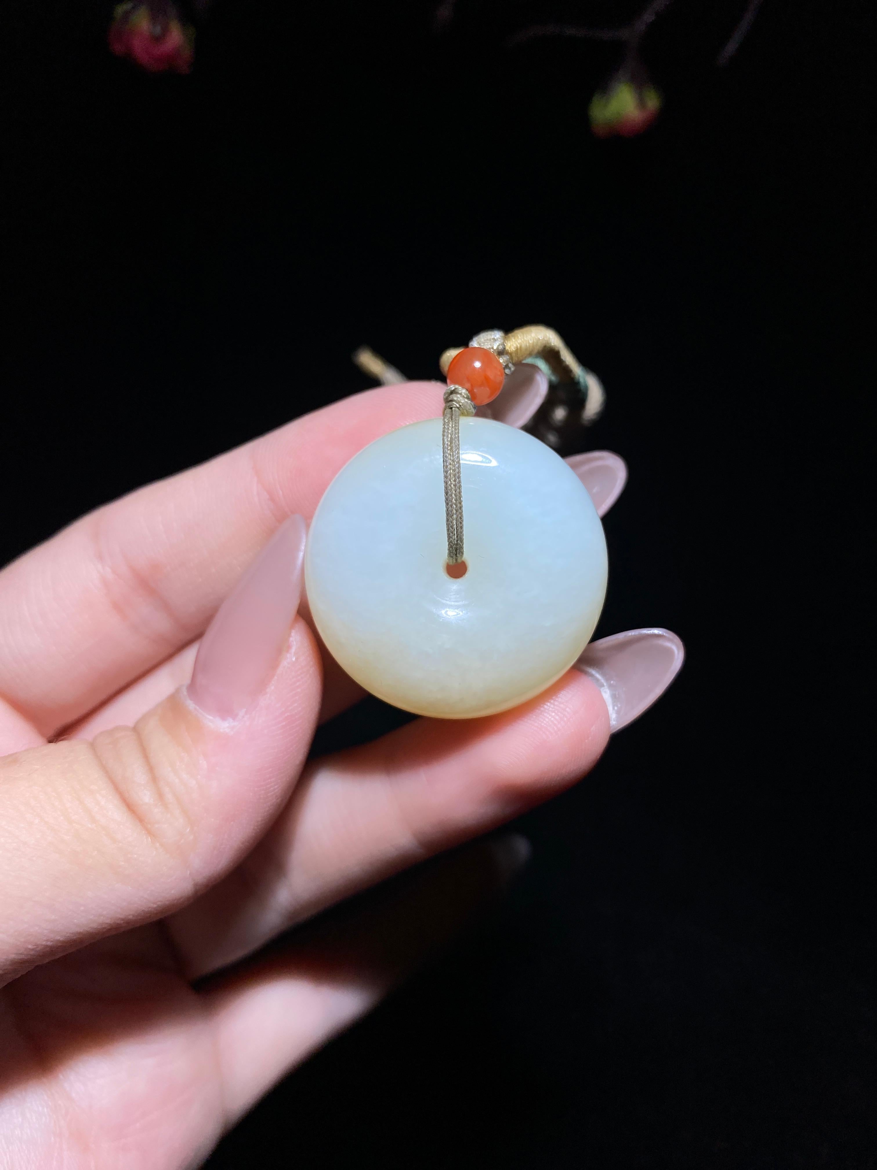 和田玉糖白玉平安扣（20.52g）