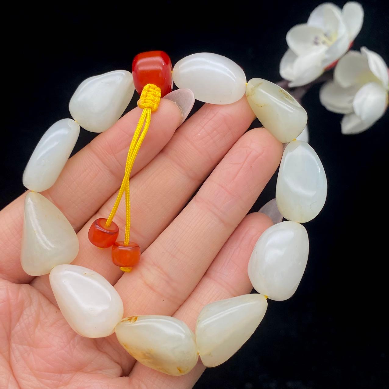 和田玉洒金皮【精品手串】（45.6g）