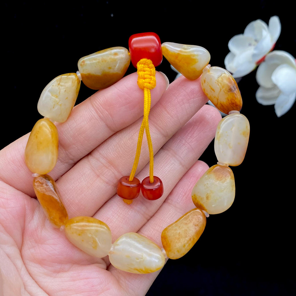 和田玉洒金皮籽料【精品女士手串】（26.8g）