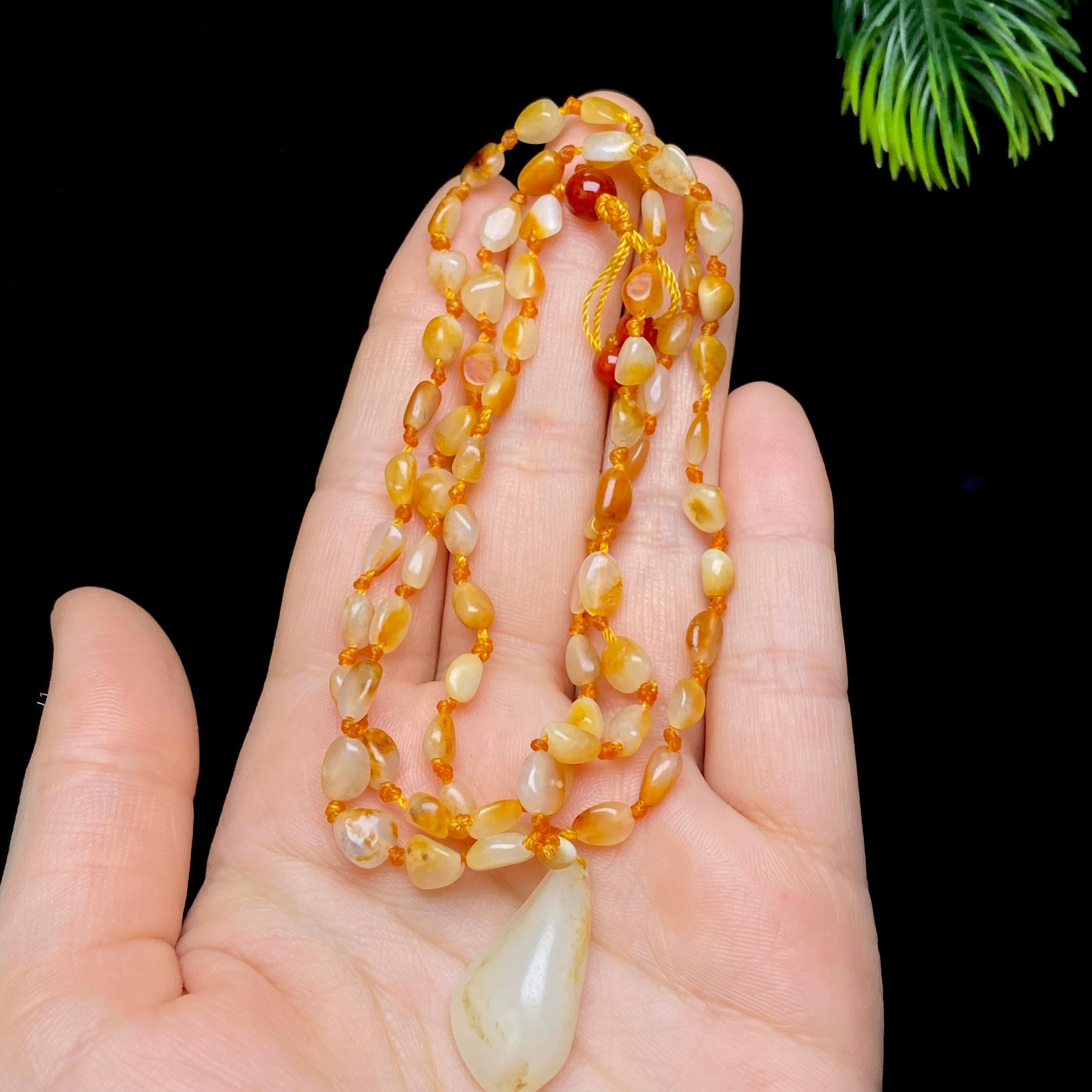 和田玉洒金皮籽料项链（16.2g）