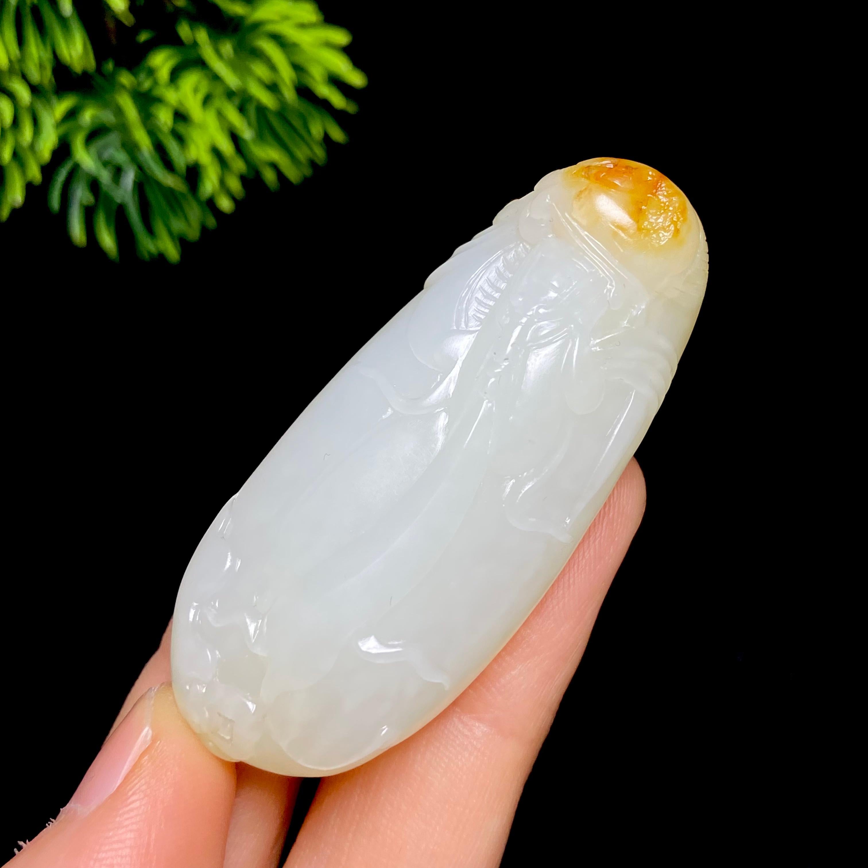 和田玉籽料玉兰花（35.5g）