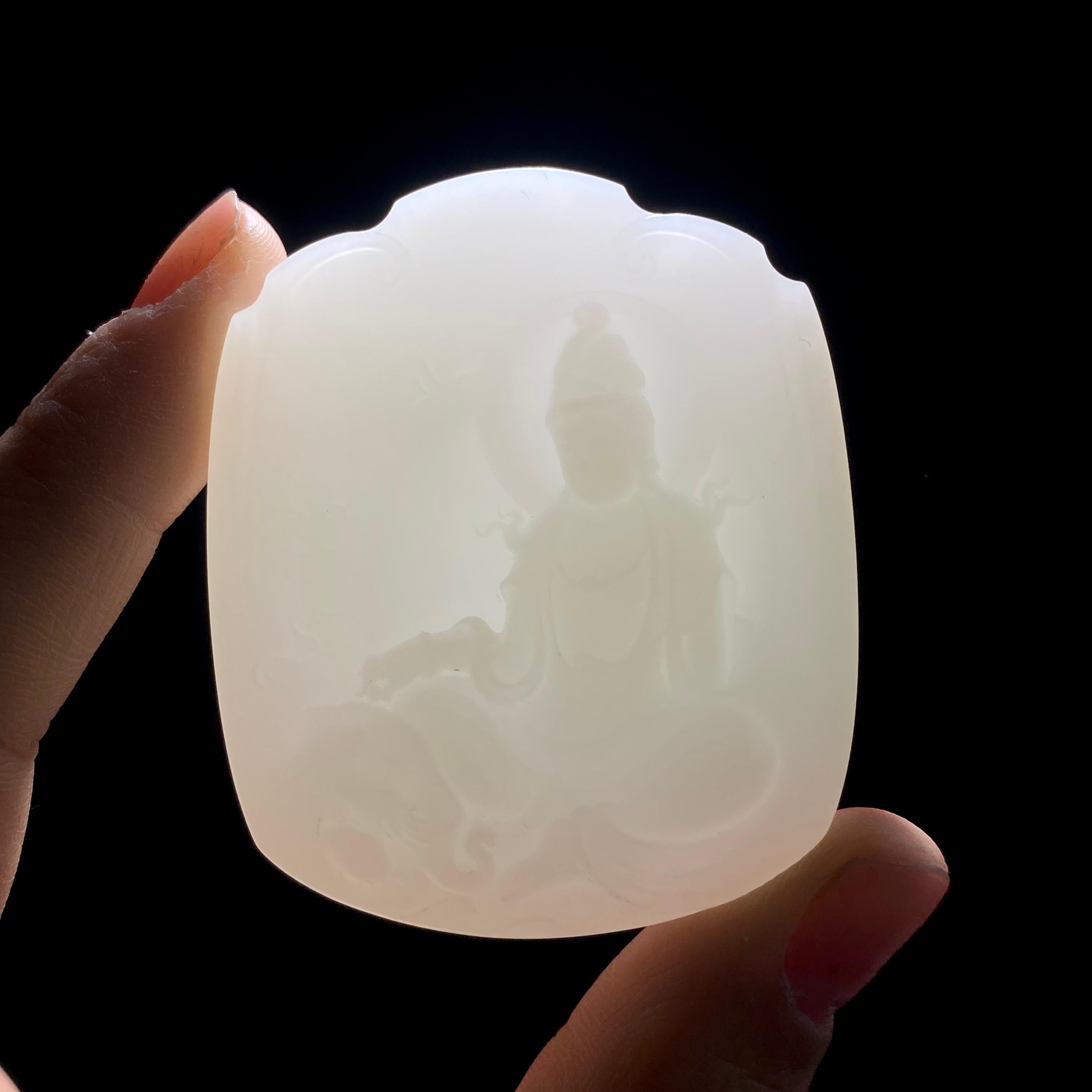 和田玉白玉普贤菩萨（62.1g）