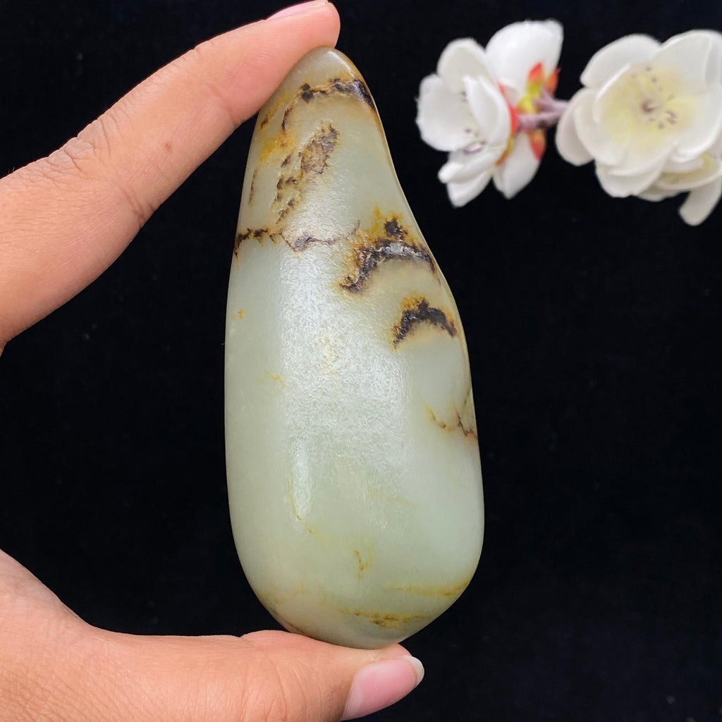 和田玉洒金皮籽料手把件（140.9g）