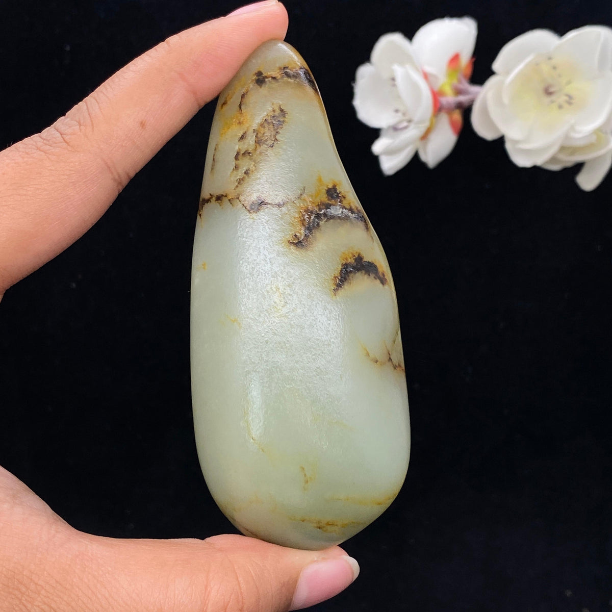 和田玉洒金皮籽料手把件（140.9g）